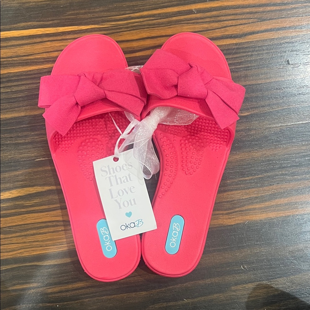 OKA b. Women’s Twiggy Popsicle Pink Bow Slides